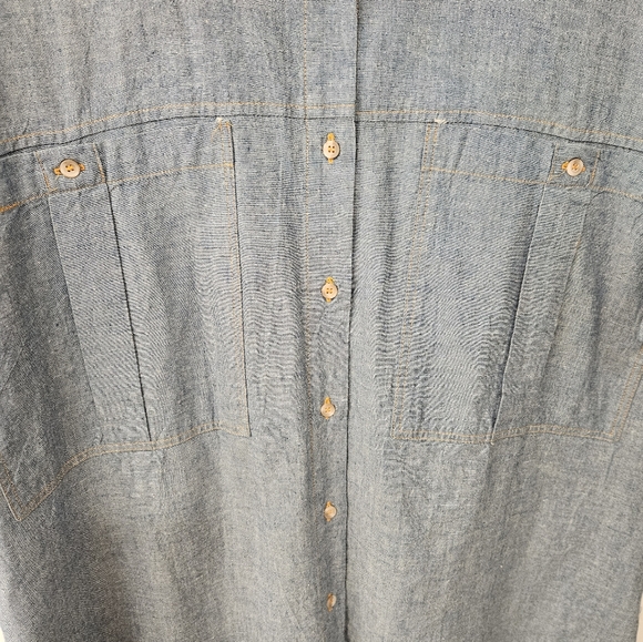 NWOT - "Optimum" Blue Cotton Denim Button Down Shirt - Size L - Picture 3 of 7